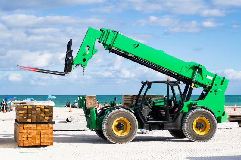 Uses forks, buckets, and jibs for different tasks.